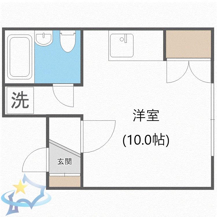 ヌーベル高砂(ワンルーム/3階)の間取り写真