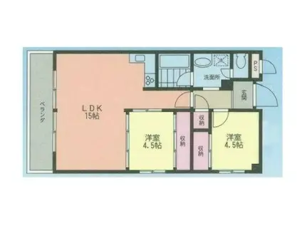 ドミ中屋(2LDK/7階)の間取り写真