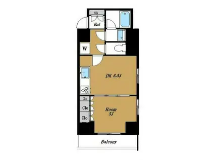 アトラス日本橋水天宮(1DK/5階)の間取り写真