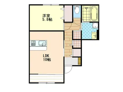 オリエンスA(1LDK/1階)の間取り写真