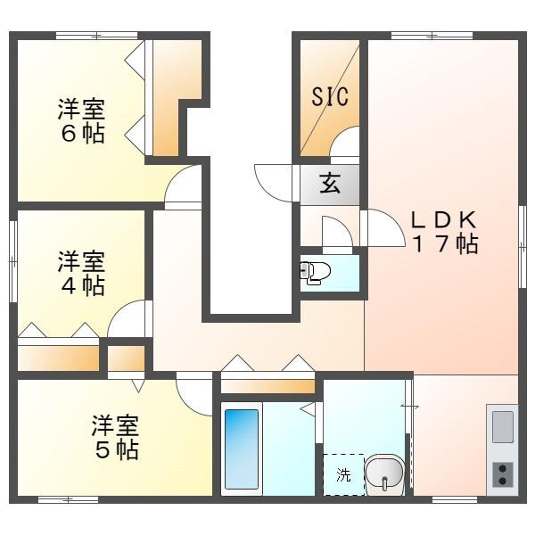 クラス中の島(3LDK/4階)の間取り写真