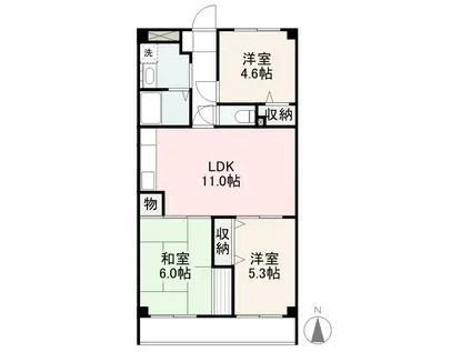 グランドステイツ太田(3LDK/3階)の間取り写真