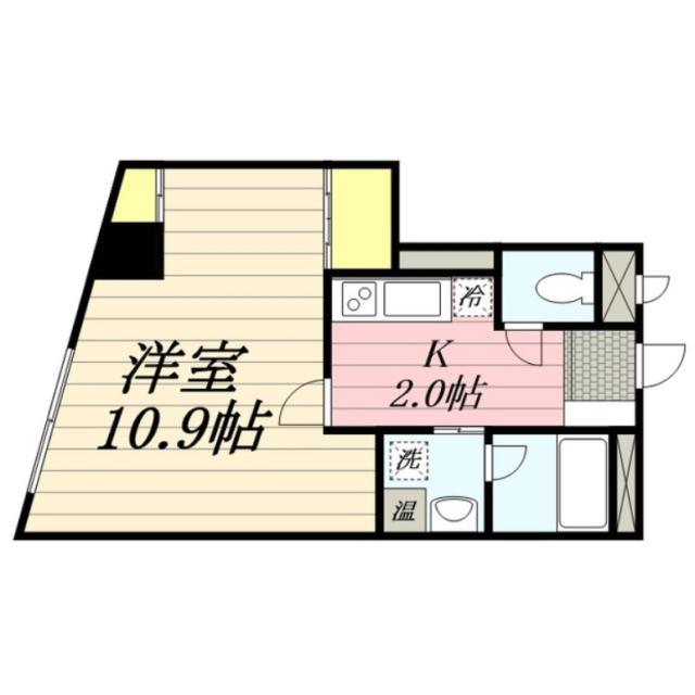ルミエール美原(1K/6階)の間取り写真
