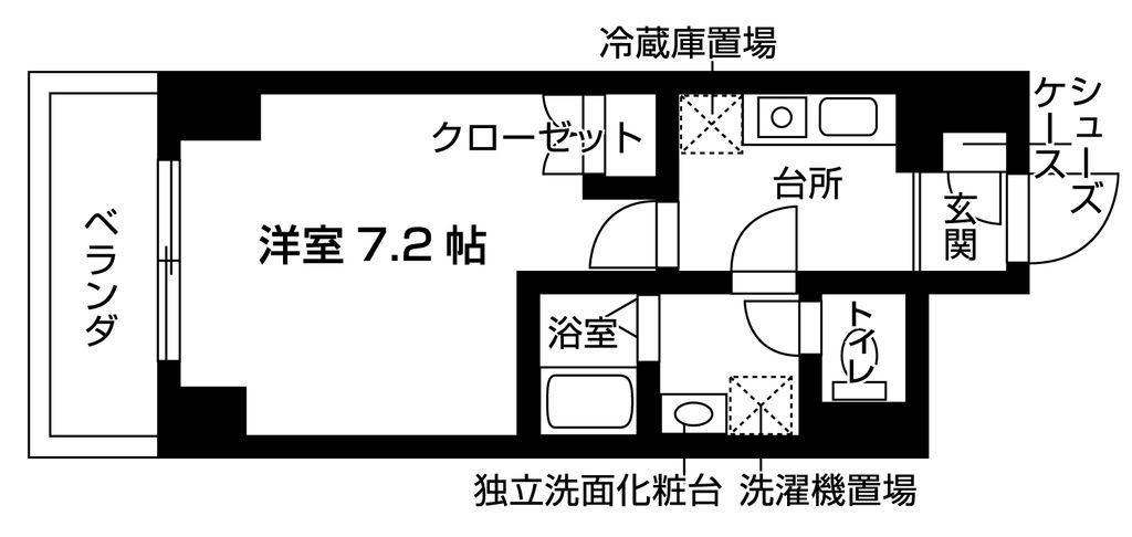 EAU DE VIE江古田(1K/6階)の間取り写真