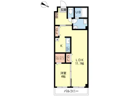 ELIZABETH(1LDK/1階)の間取り写真