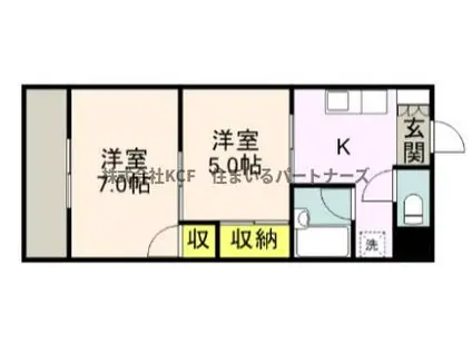 アドバンス弐番館(2K/5階)の間取り写真