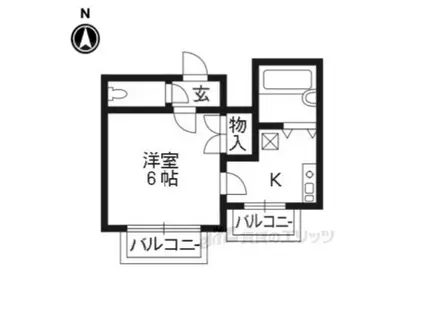 グラシアビル(1K/4階)の間取り写真