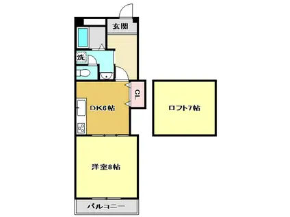 イーリスハイツ A棟(1DK/4階)の間取り写真