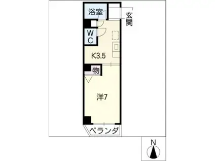 サンライズヤスクニ(1K/1階)の間取り写真