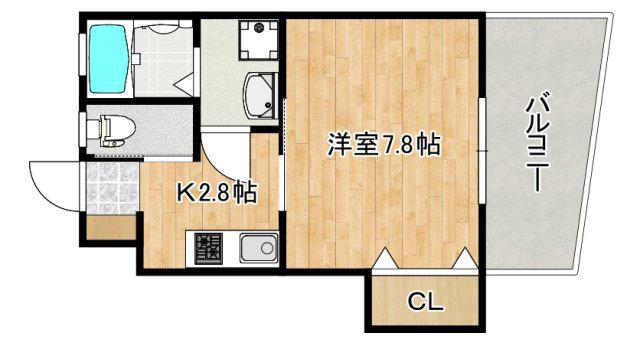レユシール中山中町(1K/1階)の間取り写真
