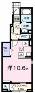 ホーリーガーデンIII(ワンルーム/1階)の間取り写真