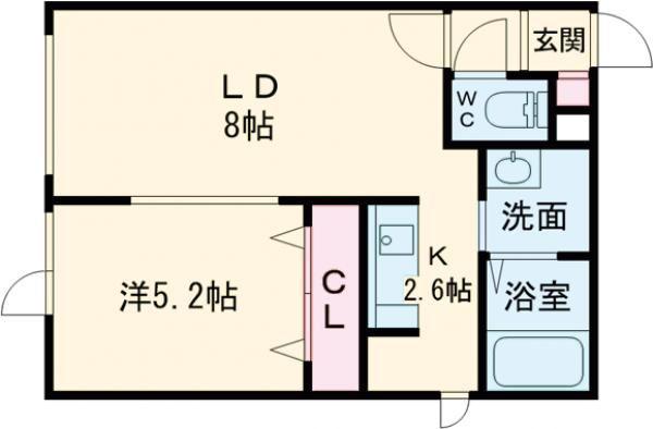 リアンコート(1LDK/2階)の間取り写真