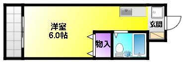 和地山エステートピア(ワンルーム/2階)の間取り写真