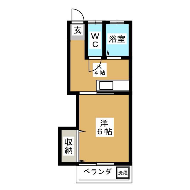 豊園コーポ(1K/1階)の間取り写真