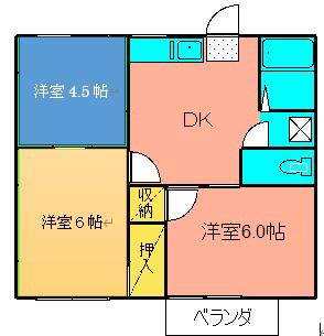 レピュート斉藤(3DK/1階)の間取り写真
