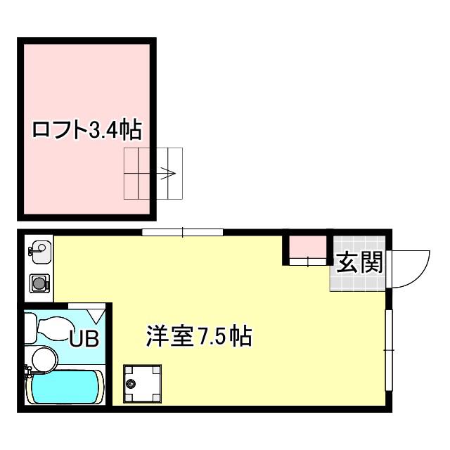 パレスFMC甲東園 II(ワンルーム/1階)の間取り写真
