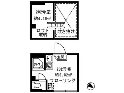 ソフィアソング(ワンルーム/2階)の間取り写真