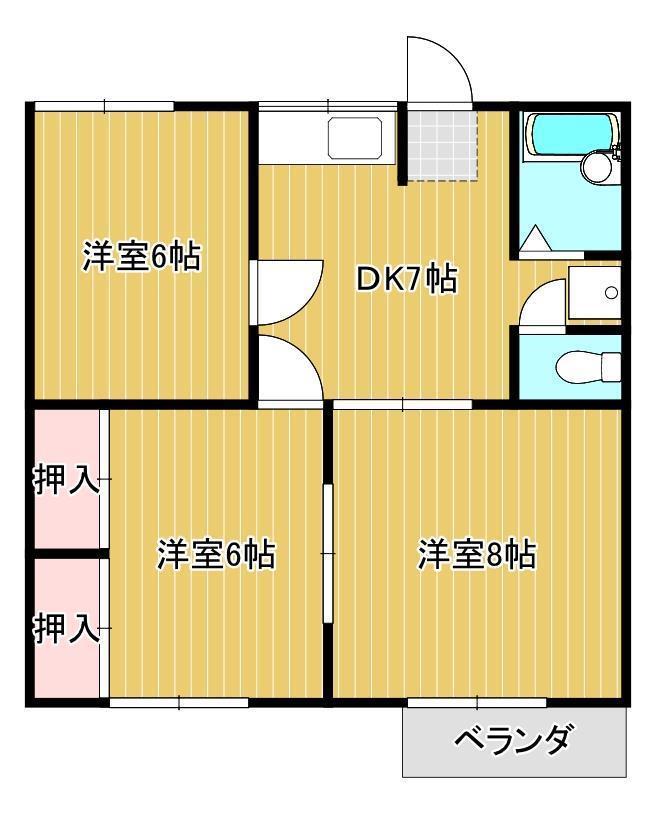 サニーコーポ(3DK/1階)の間取り写真