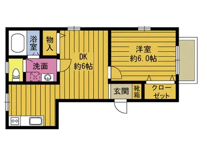 ドリームハイツII(1LDK/1階)の間取り写真
