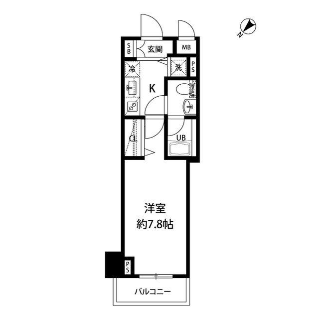 ルクレ日本橋馬喰町(1LDK/5階)の間取り写真