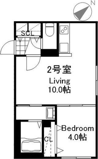 プレスタ東札幌5-2MS(1LDK/3階)の間取り写真