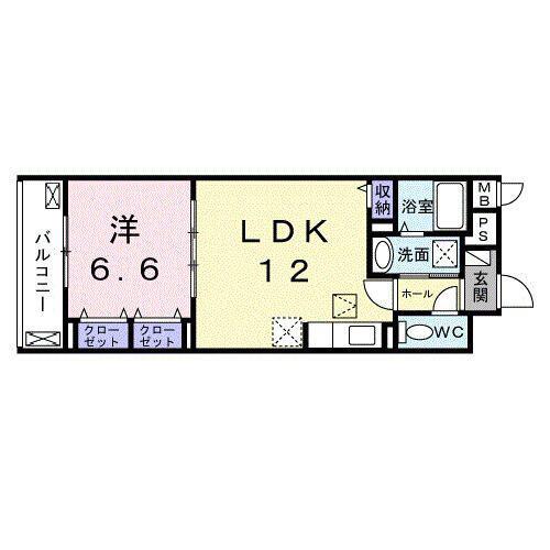 グルックパティオ高円寺(1LDK/1階)の間取り写真