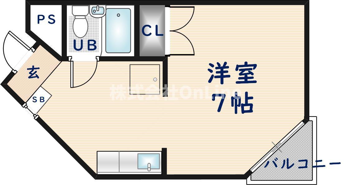 新星ビル上小阪(ワンルーム/2階)の間取り写真
