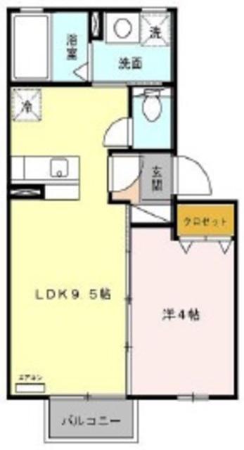 プラムツリー(1LDK/2階)の間取り写真