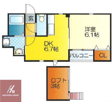 CASA DE ESPERANZA(1DK/3階)の間取り写真