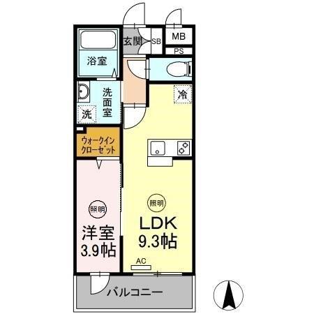 ラピスボヌール(1LDK/1階)の間取り写真