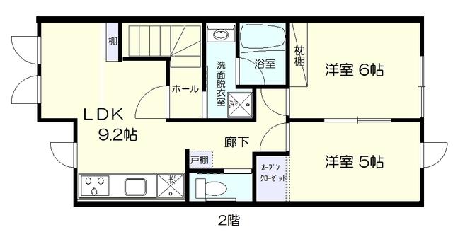 ソラーナ(2LDK/2階)の間取り写真