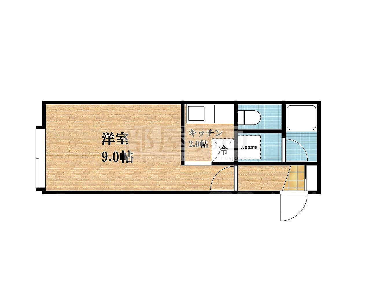 CARLSBAD(1K/1階)の間取り写真