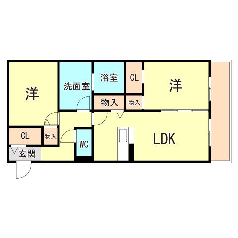 ソラーレ名神町(2LDK/3階)の間取り写真