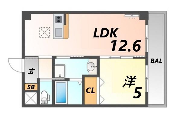 CEREZO(1LDK/5階)の間取り写真