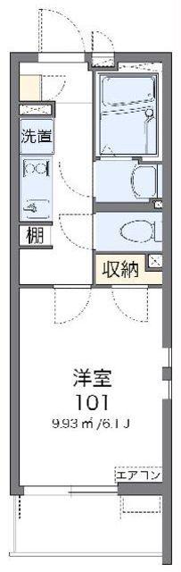 クレイノプレミール蕨(1K/3階)の間取り写真