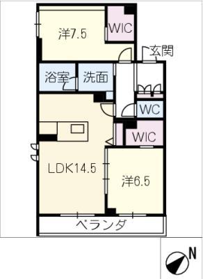 ハレレア(2LDK/2階)の間取り写真