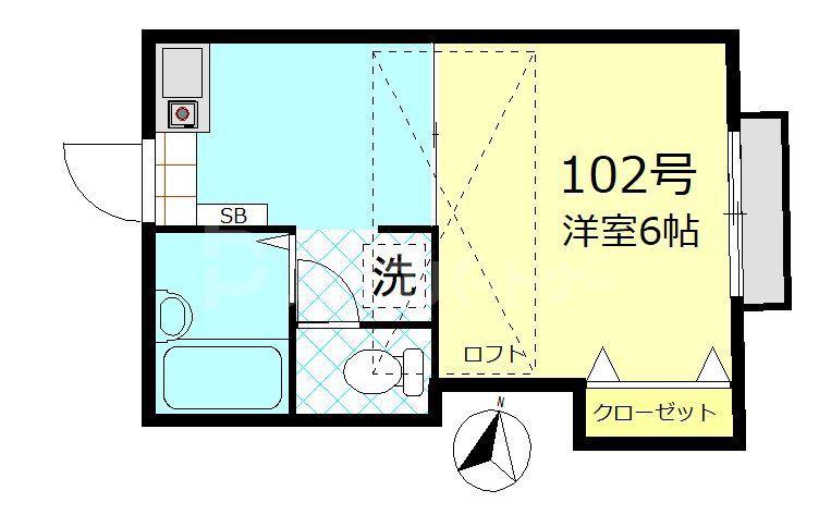 パインヒル小岩(1K/1階)の間取り写真