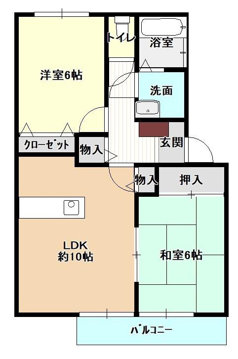 ピュアライフ B(3LDK/1階)の間取り写真