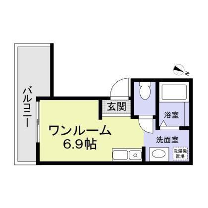 WINDFLOWER(ワンルーム/3階)の間取り写真