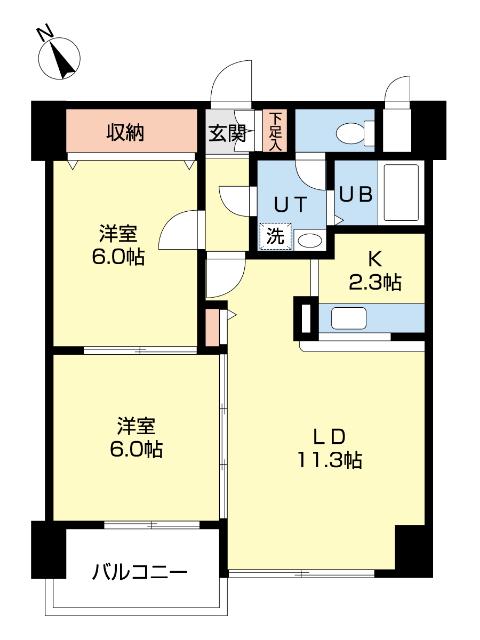 宮の森シャルムいずみ(2LDK/3階)の間取り写真