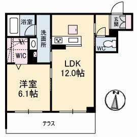 エムズ グアナファト(1LDK/1階)の間取り写真