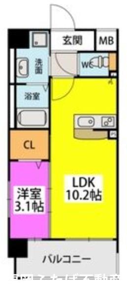 フルハウス高宮(1LDK/7階)の間取り写真