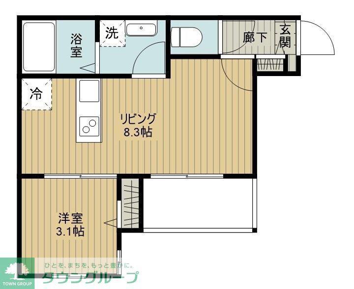 ステラ与野本町(1LDK/2階)の間取り写真