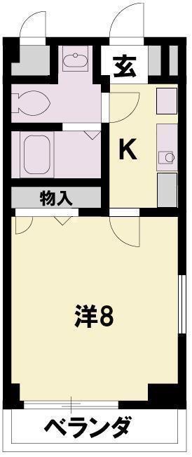 レイクパレスゼゼ(1K/4階)の間取り写真