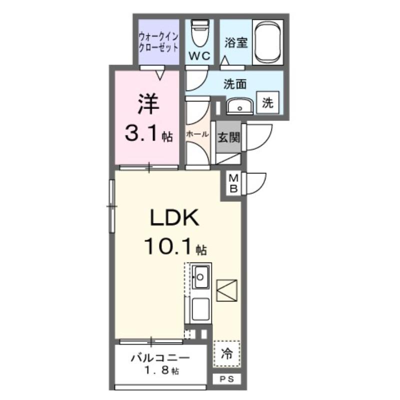 グレイスフル9(1LDK/1階)の間取り写真