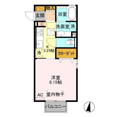 グレイス コガ(1K/1階)の間取り写真