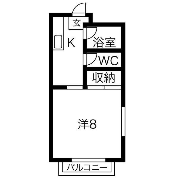 ラフォーレ駒方A(ワンルーム/2階)の間取り写真