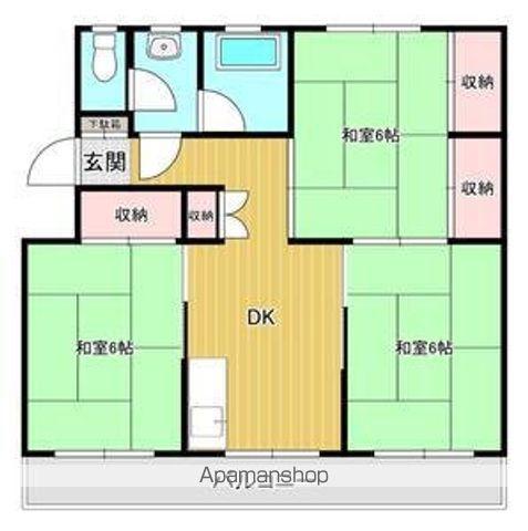 吉原マンション(3DK/1階)の間取り写真