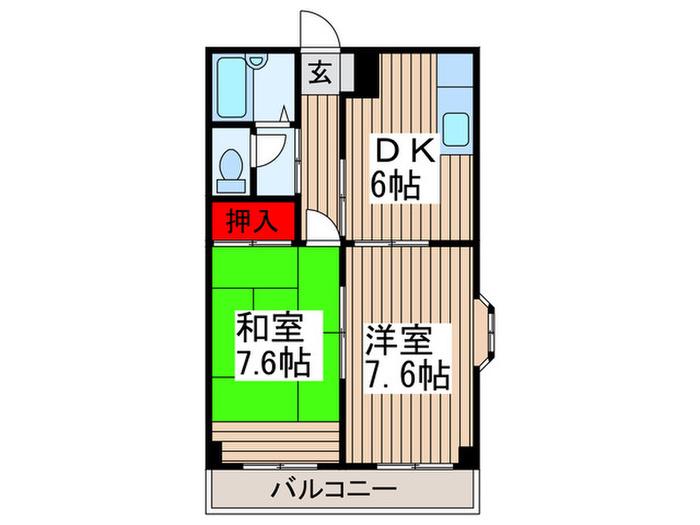 PLENDY原市(2DK/2階)の間取り写真