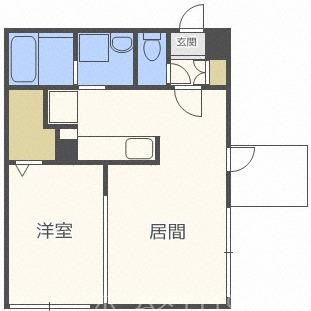 モルティーニ南円山(1LDK/1階)の間取り写真